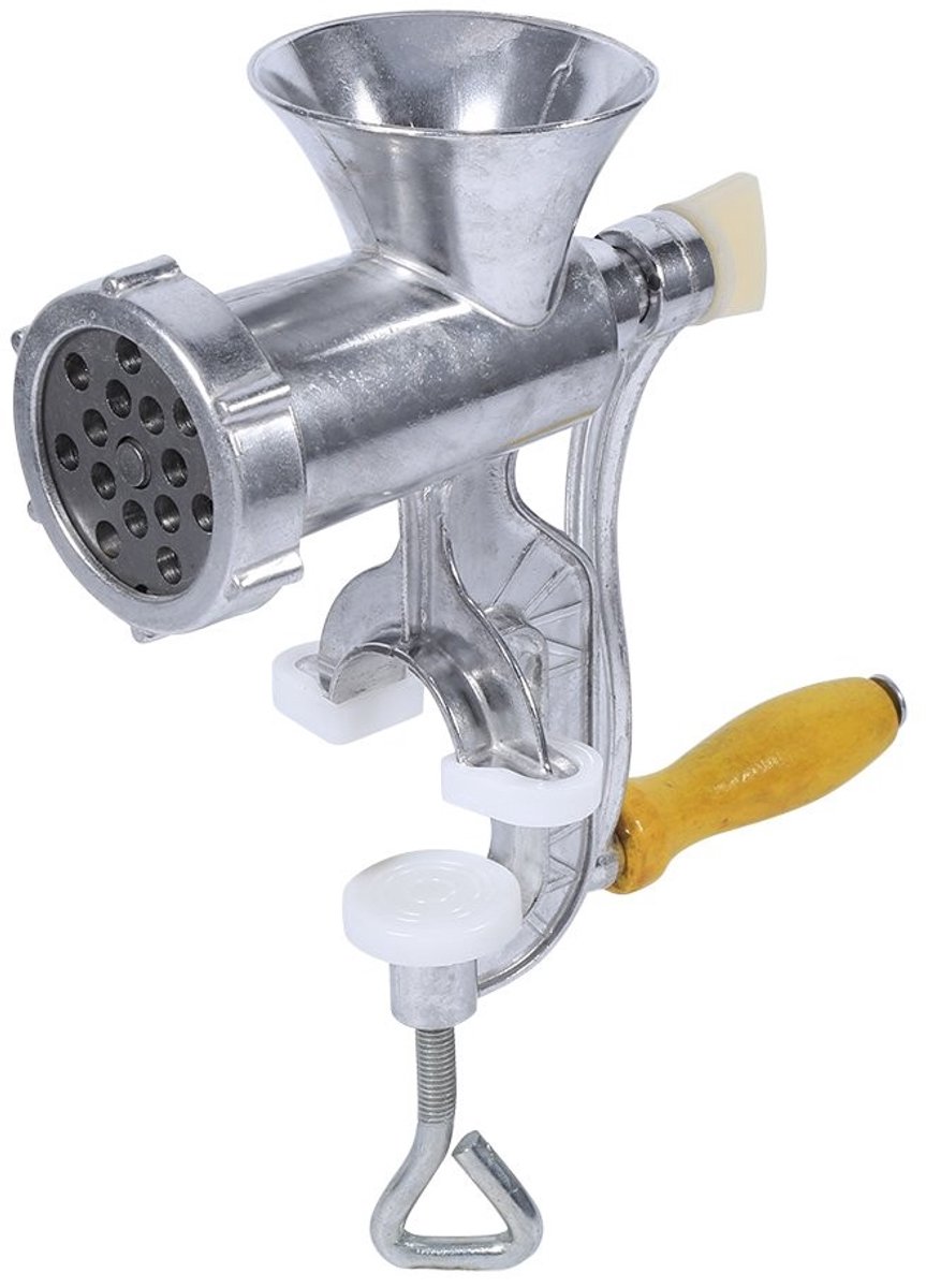 Dailygoods- Vleesmolen Handmatig - Aluminiumlegering - Multifunctionele Keukenmachine - Gehakt/Worstjes - Verstelbare Standaard - Max. 22 cm breed - Gehaktmolen