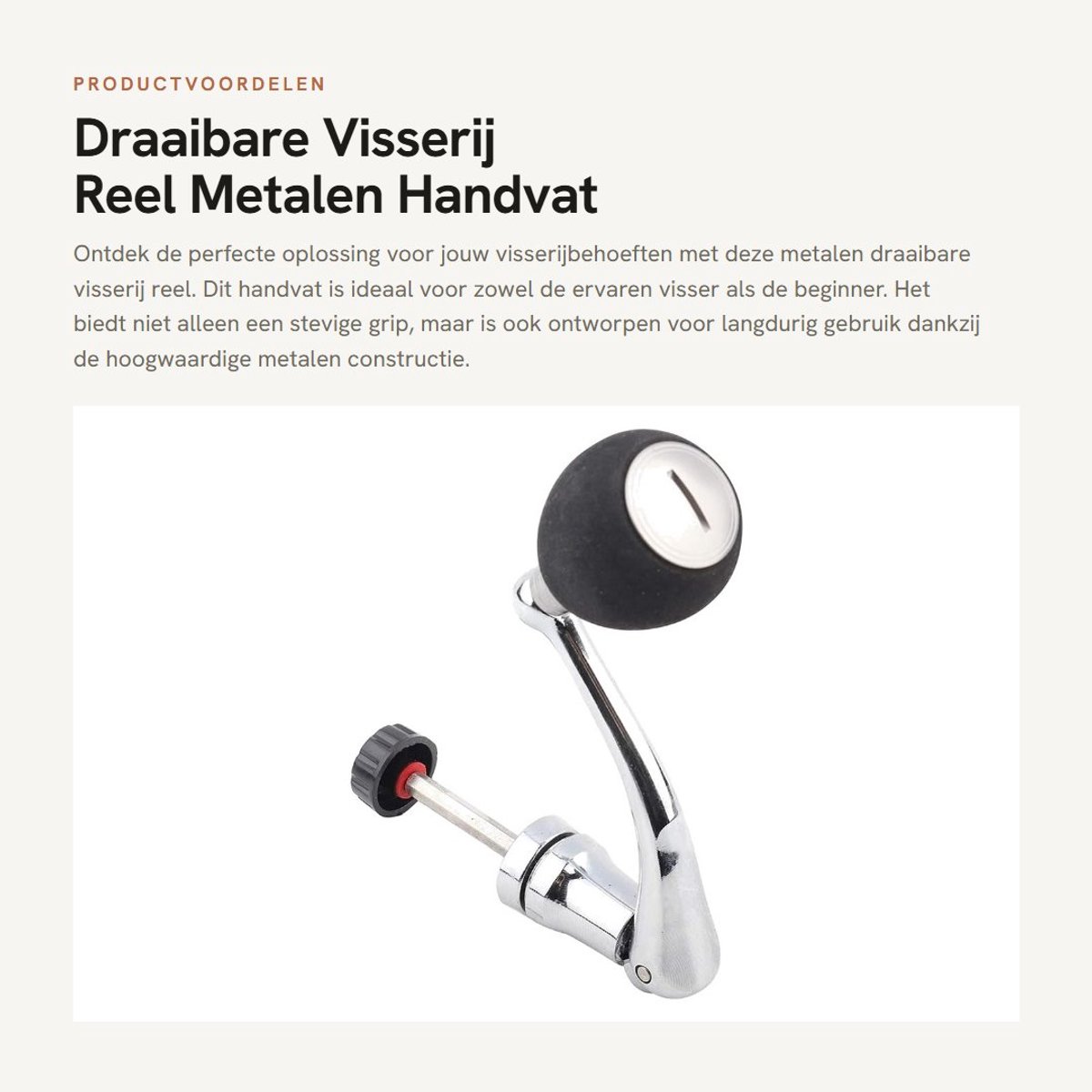 Dailygoods- Visserij Reel - Metalen Draaibare Handgreep - Antislip EVA - Stevige Bevestiging - Lichtgewicht en Duurzaam - Geschikt voor Series 2000/3000/4000/5000/6000 - Visreel
