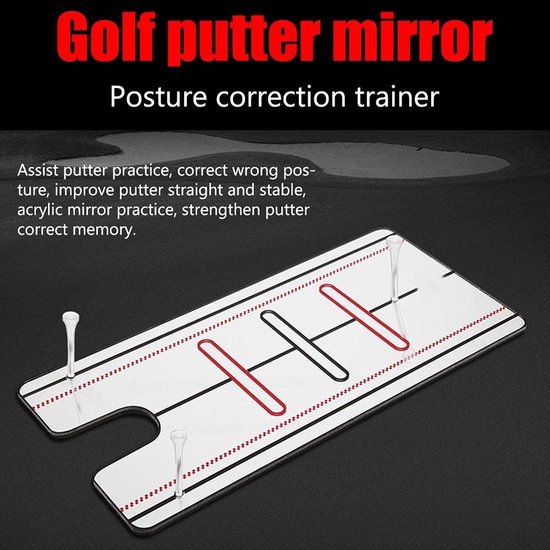 Cosensi - Dailygoods - Dailygoody - Putting Alignment Spiegel - Putter Spiegel Training - Corrector voor Beginners - Zilver - Ideaal voor Golftraining - Draagbaar Model van Cosensi — afbeelding 2