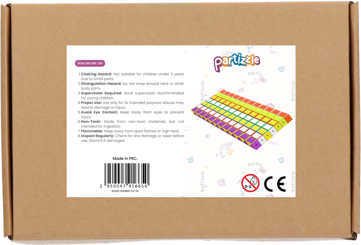 Partizzle 24x Fidget Toys Slangen Pakket - Puzzel Slang Uitdeelcadeautjes - Grabbelton Traktatie Cadeautjes - Sensorisch / Educatief Klein Speelgoed - Voor Kinderen & Peuters - Regenboog — afbeelding 7