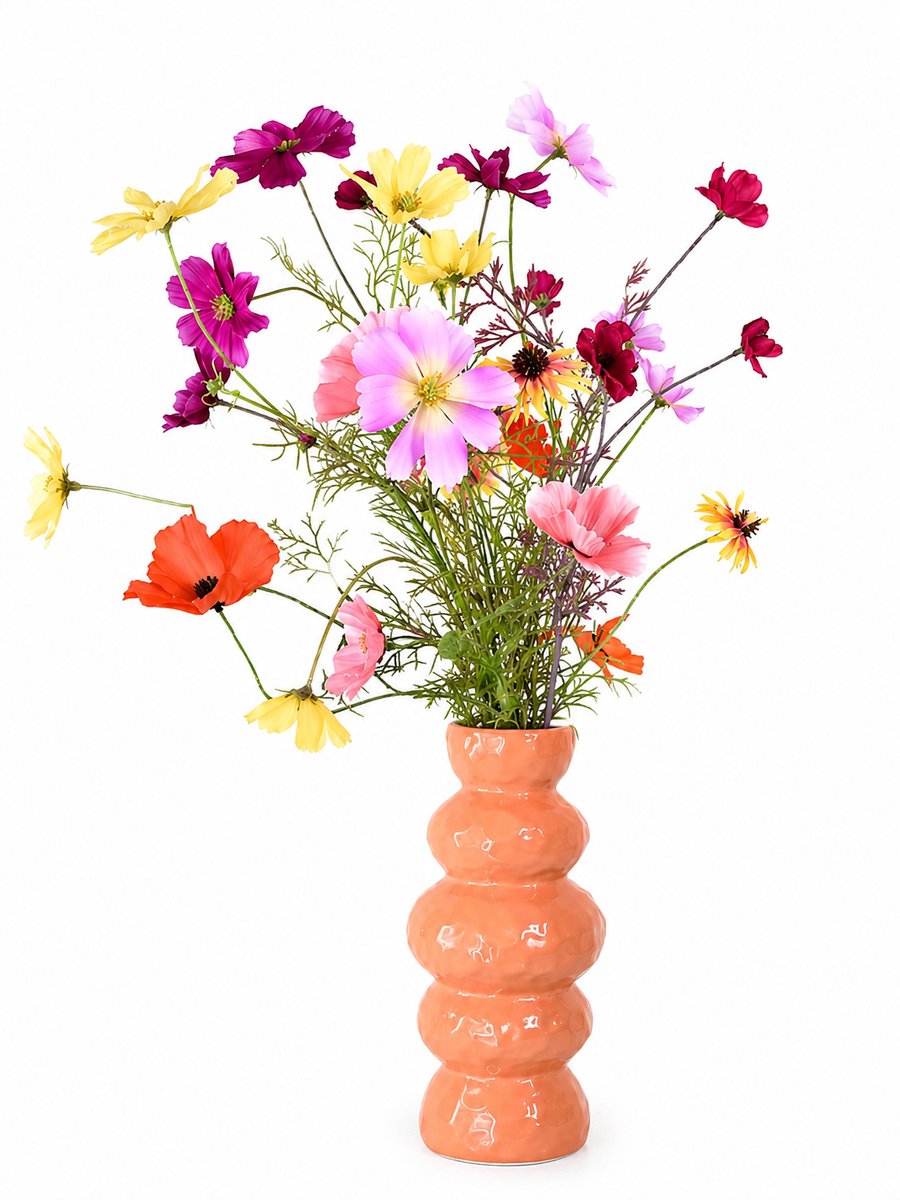 Zijden bloemen boeket - Kunstbloemen boeket - 60 cm - Excl. vaas - Natuurlijk Bloemen