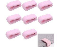 Set van 8 dekbedclips — Antislipbevestigingen voor het vastzetten van dekbedden; ook geschikt voor dekens, lakens, gordijnen, sokken en matrashoezen (roze)