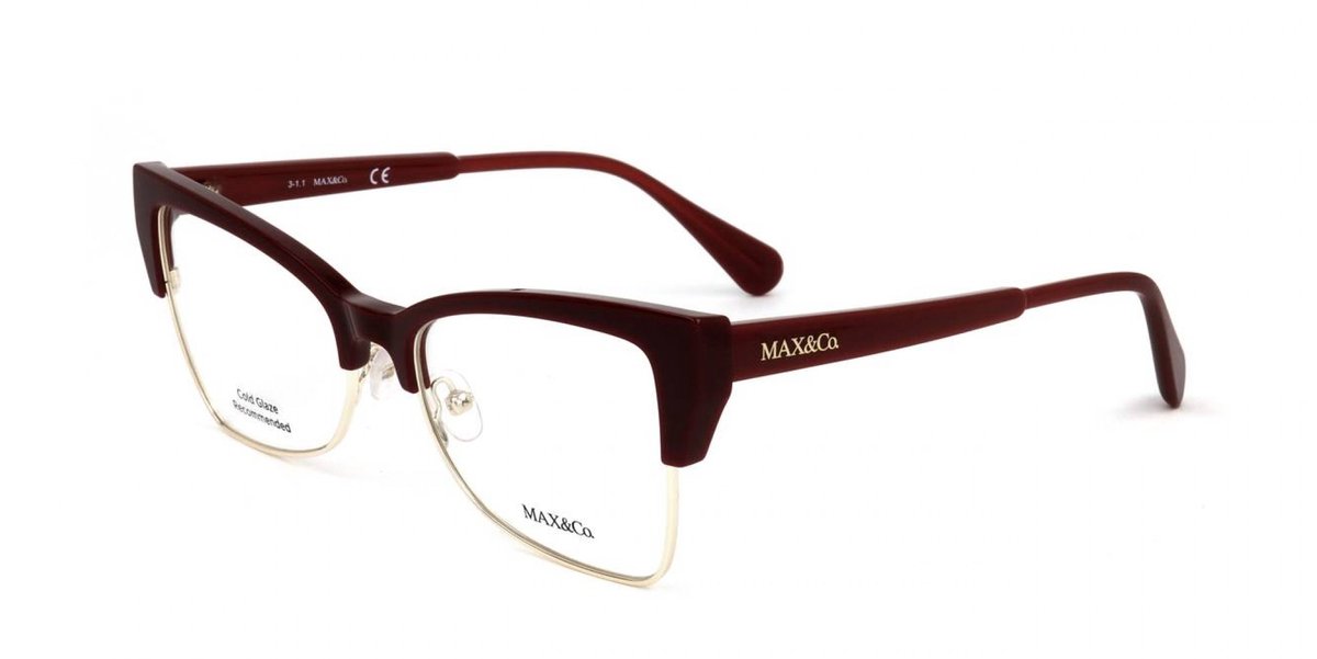 Max&co. MO5004 Shiny bordeaux 53/17/140 WOMAN Brilmonturen