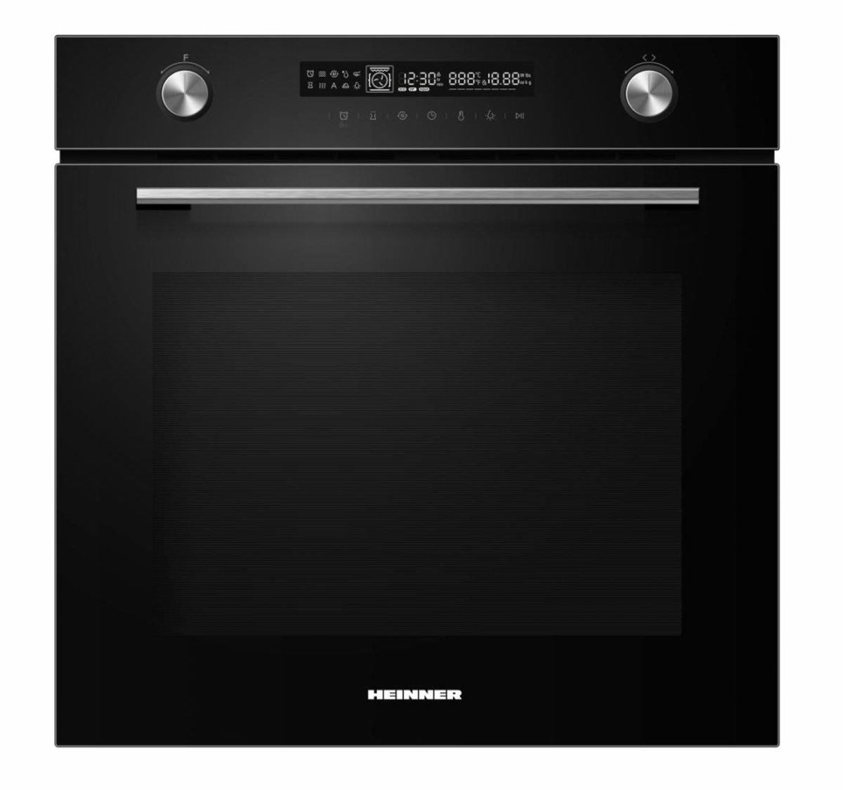 Heinner HBO-M7212GCDRP-GBK Inbouw Oven 60 cm – 72 L – Energieklasse A+ – Grill – Hetelucht – Fermentatie – Touchdisplay – Pyrolytische Zelfreiniging – Zwart Glas – 5 Jaar Garantie