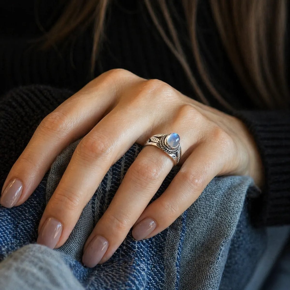Maansteen ring Faa