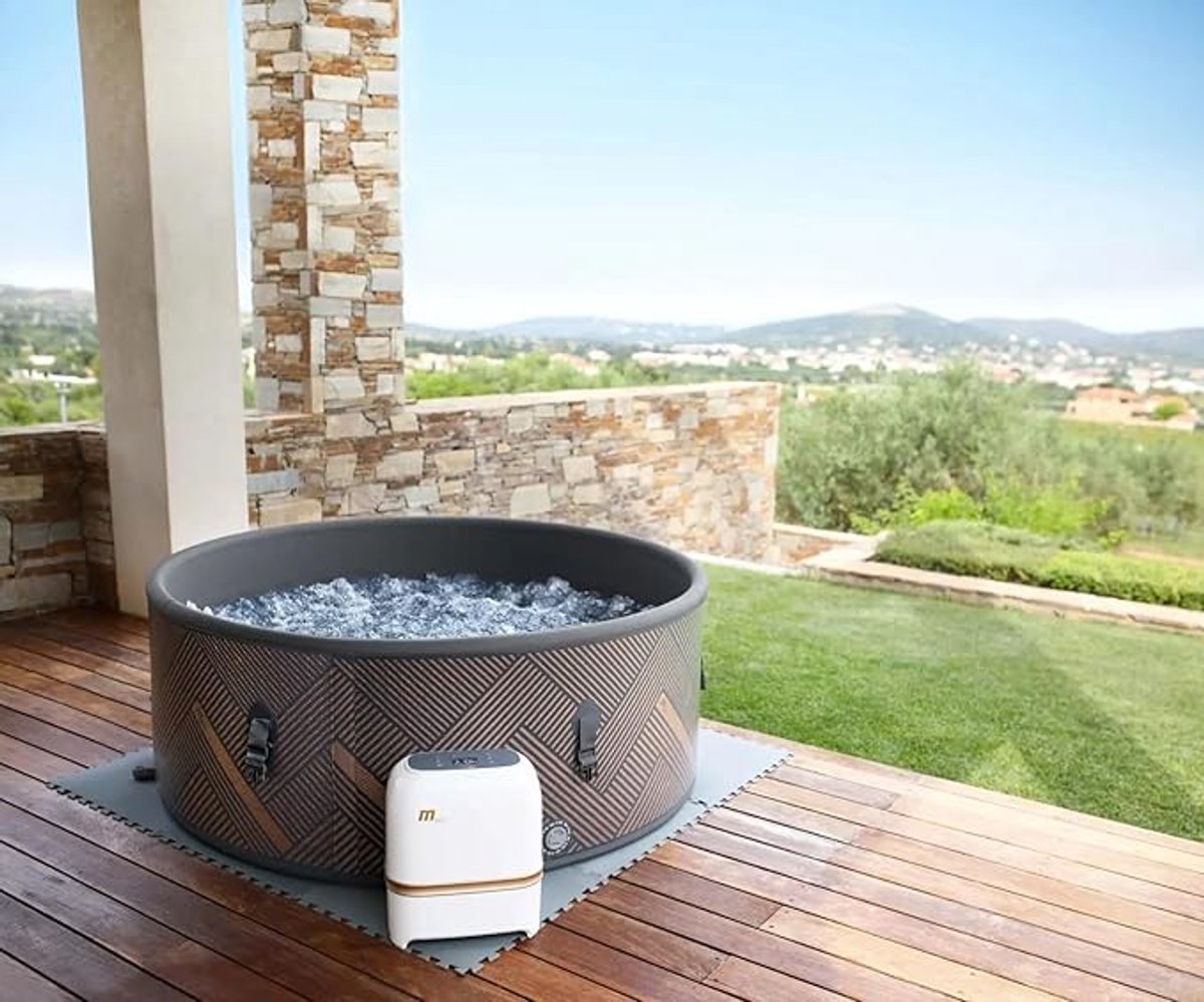 Luxe Opblaasbare Spa Whirlpool 6 Personen met 138 Massagejets en 3 Intensiteitsniveaus – 173 x 173 x 70 cm, Winterbestendig, Indoor & Outdoor Jacuzzi