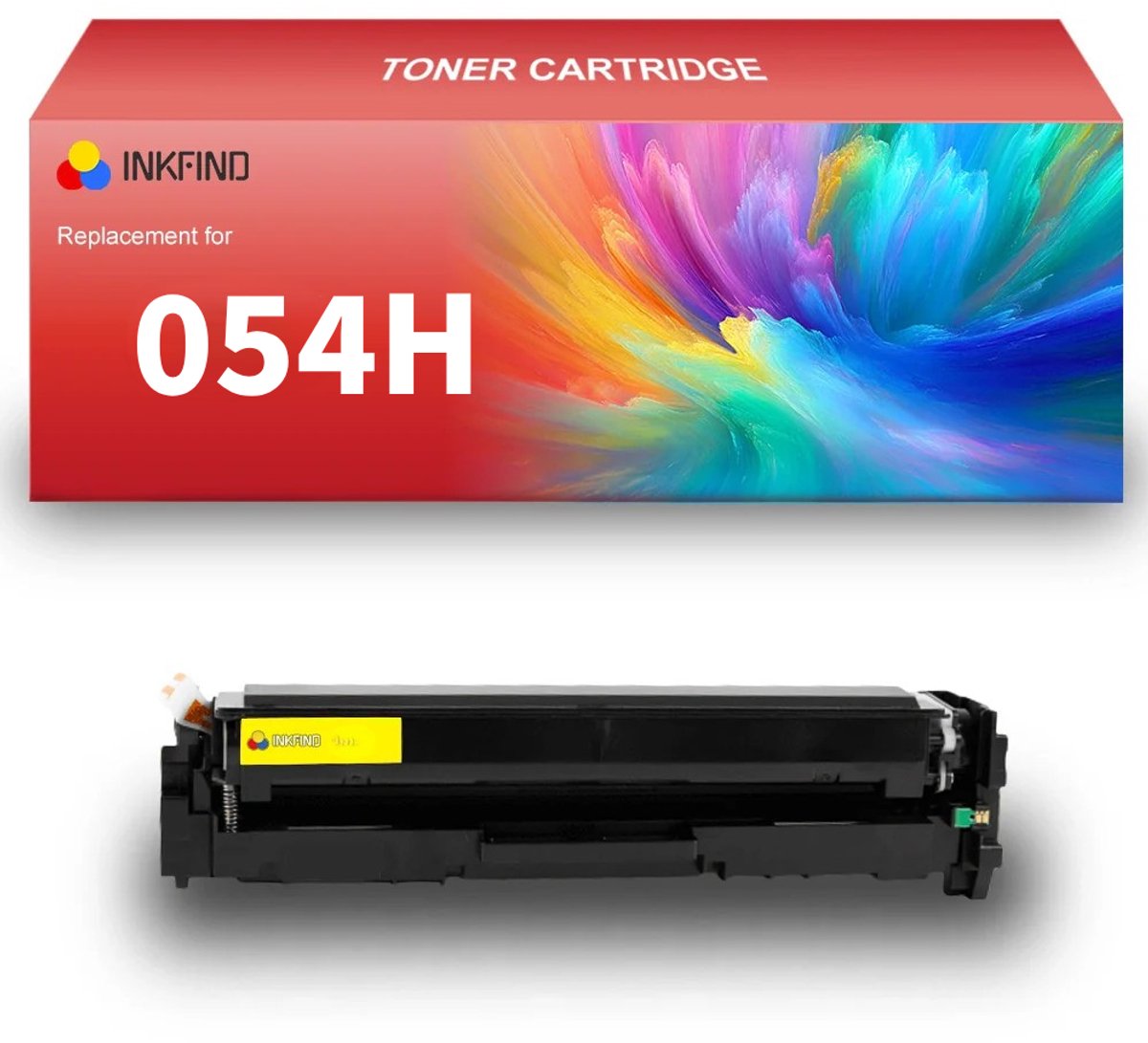 INKFIND 054H tonercartridge Geel compatibel met Canon 054 Geel Canon 054H Geel toner cartridge -1-pack Geel