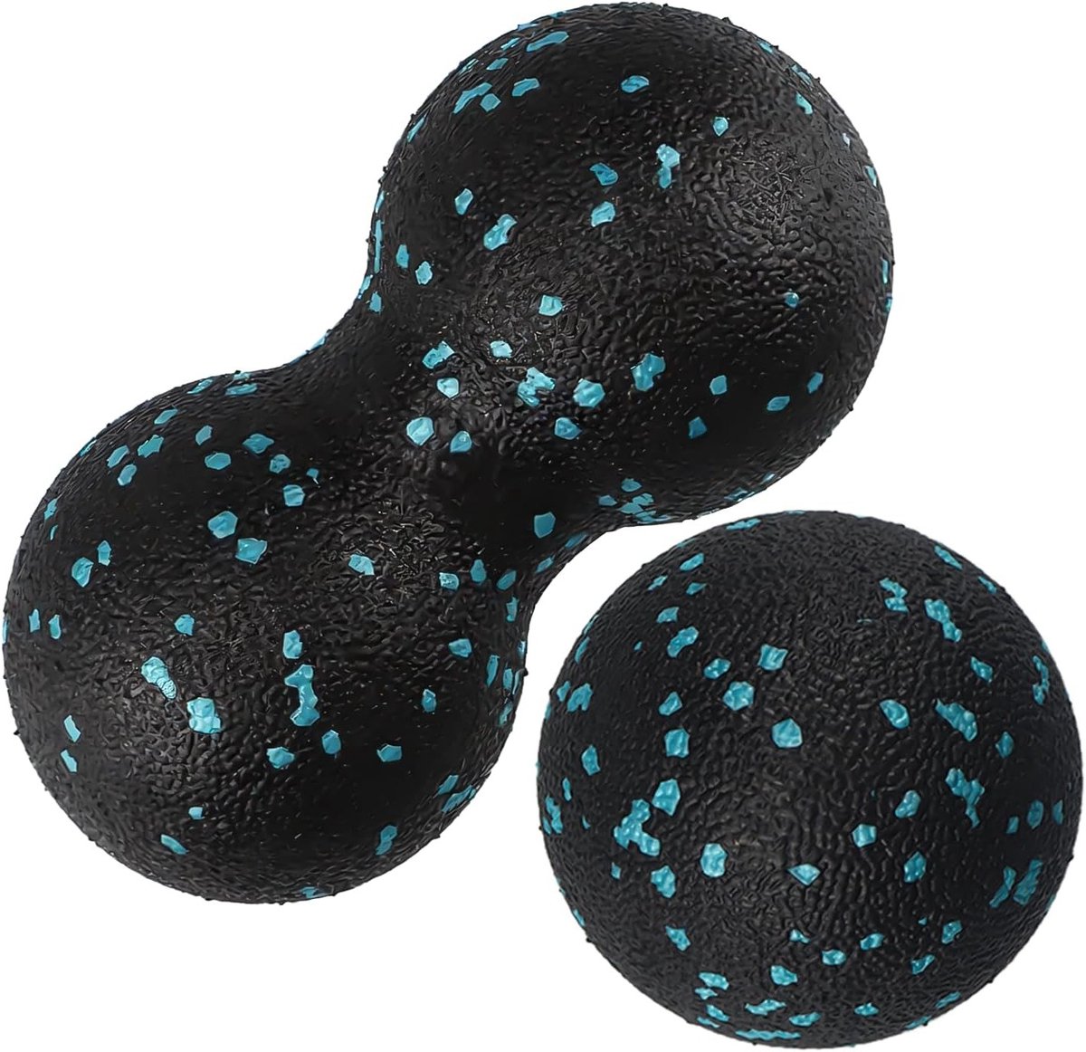 Set van 2 Massageballen voor Trigger Point Release, Ideaal voor Voeten en Fascia Training, Inclusief Enkele en Dubbele Bal (Blauw)
