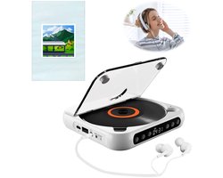 Bluetooth CD-speler - Draagbare CD-speler - Hi-Fi Geluidskwaliteit - 2000mAh Oplaadbare Batterij - 6 Uur Speeltijd - 2.4GHz Bluetooth - Met Anti-schok Technologie - Lichtgewicht 280g - Wit