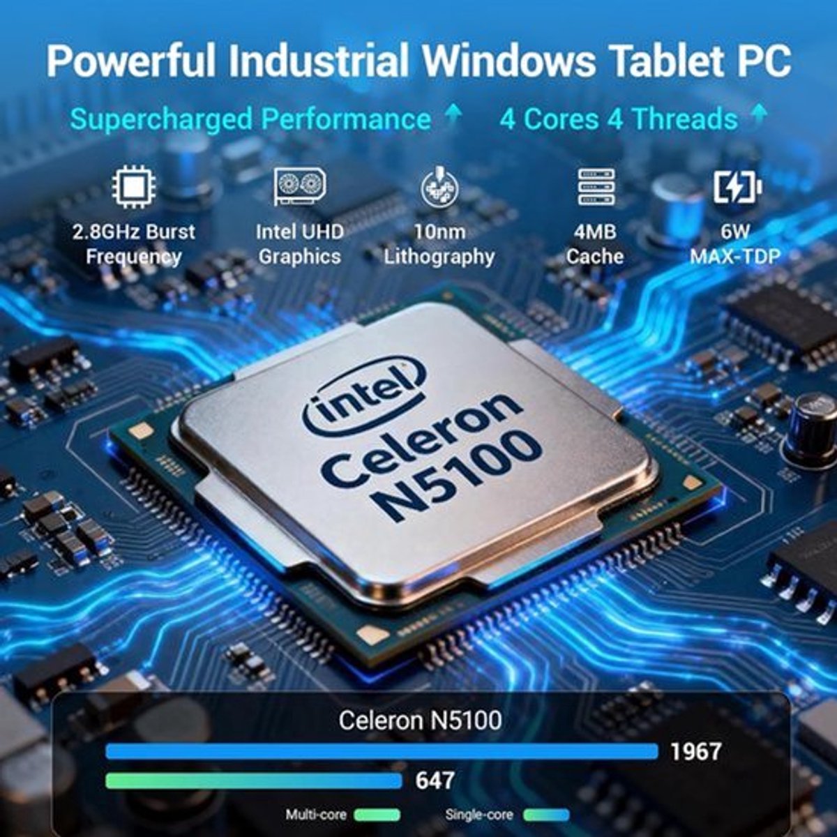 Industriële Touch Panel PC – All-in-One Computer – Mini PC – Panel PC – Tablet PC – 13,3 Inch Full HD Touchscreen – Ventilatorloos Met Intel Celeron N5100 & 8GB RAM