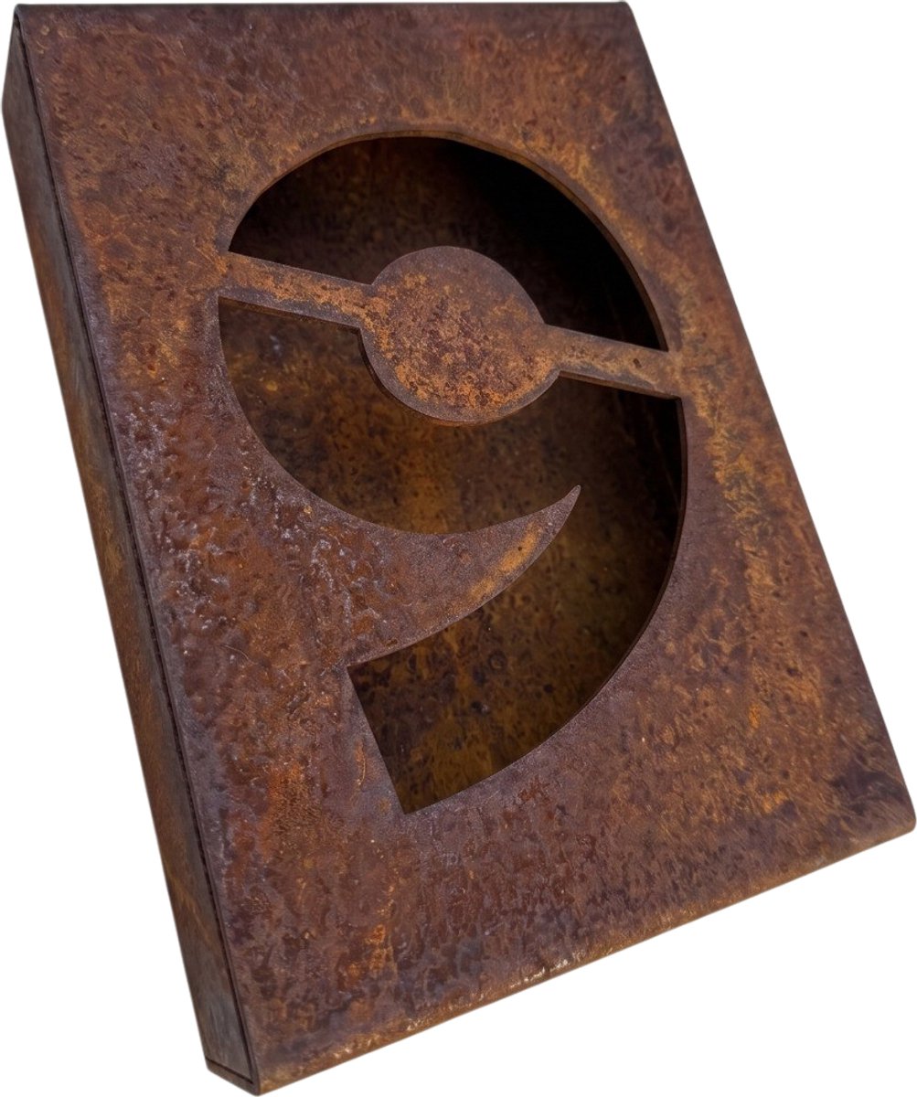 Huisnummerbord BLOQ - Cijfer: 9 - Cortenstaal - 3D effect