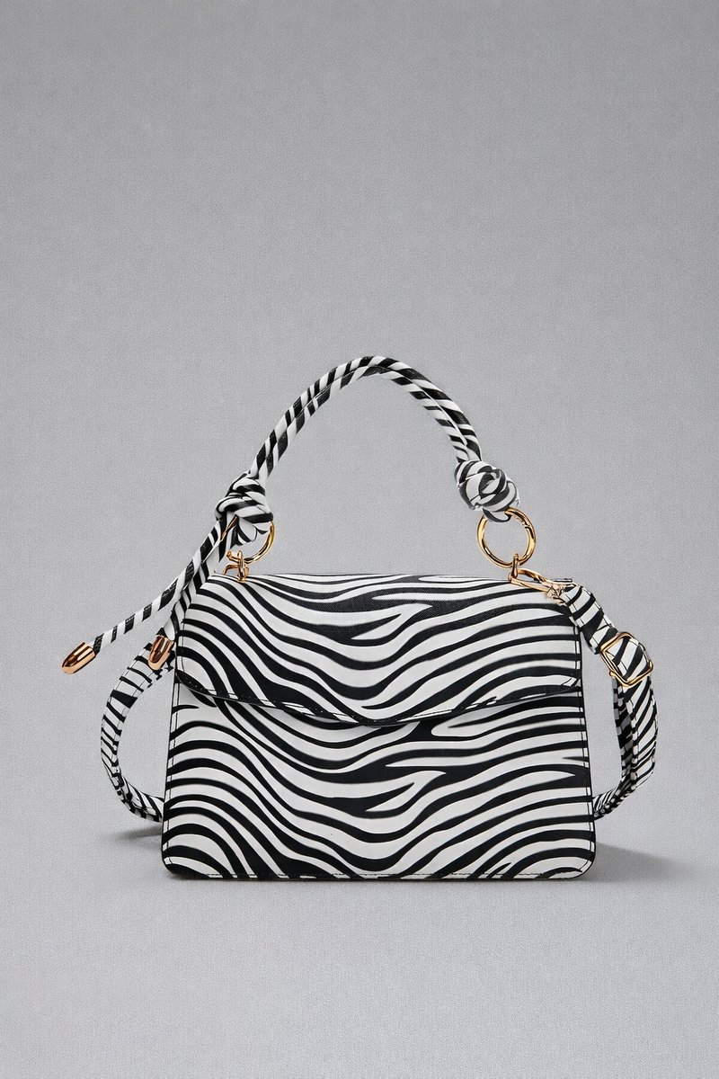 Dames Zebra Print Hobo Schoudertas Zwart Wit Mini City Tas Crossbody Omuz Çantası Met Ritssluiting Voor Dagelijks Gebruik