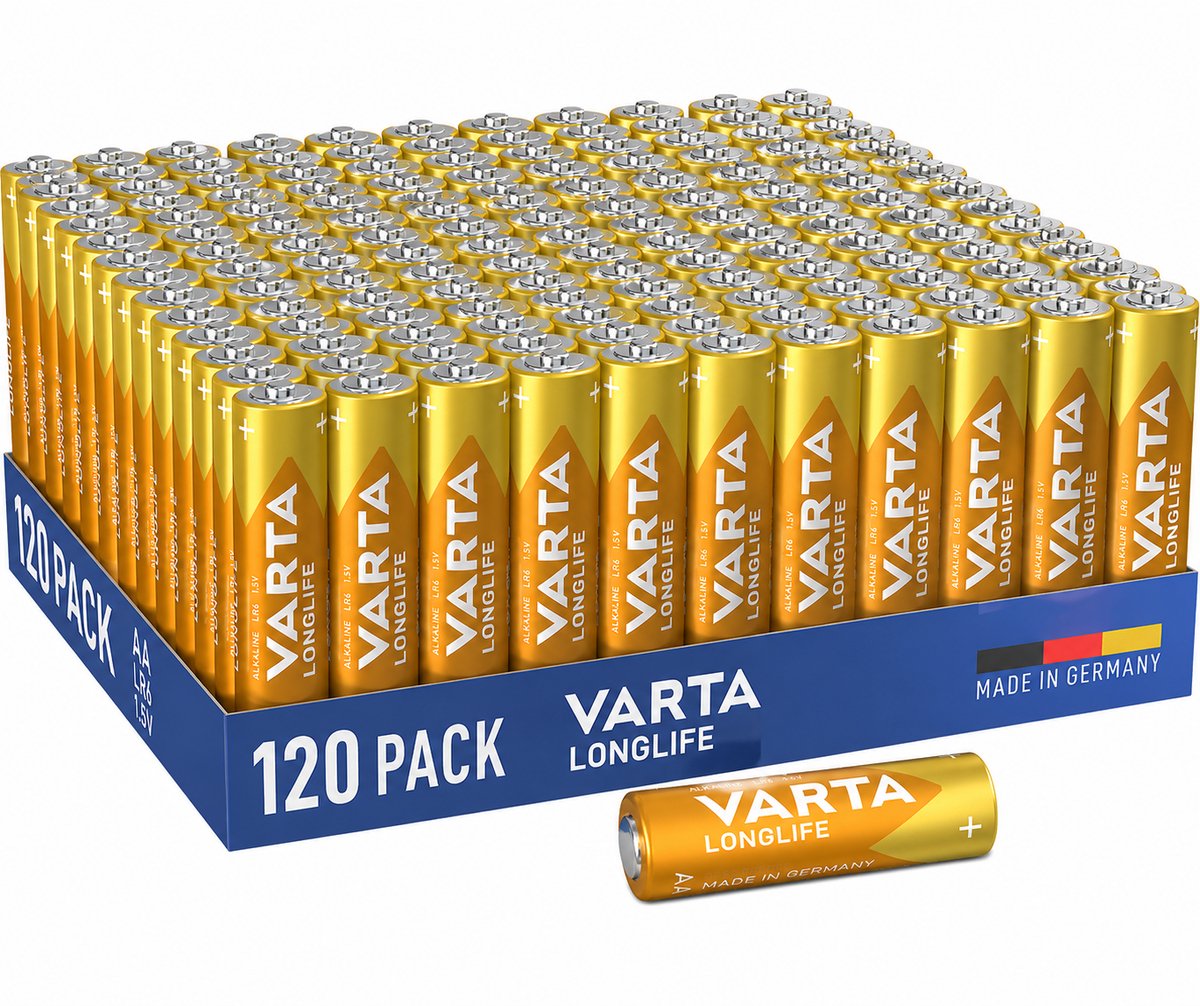 Varta LONGLIFE alkaline AAA batterijen 120 stuks
