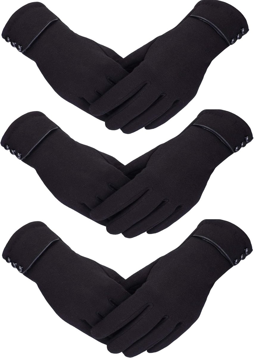 Oneay Set van 3 paar touchscreen handschoenen voor dames - Winddichte handschoenen, geschikt voor vrouwen en meisjes voor buitenfietsen