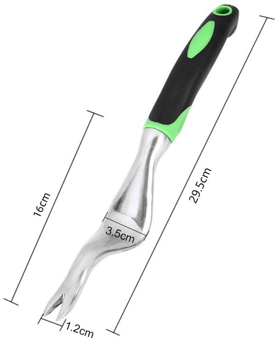 Onkruidbestrijding - ontkruidtrekker - onkruidtrekker met steel - Onkruidmes - onkruidkrabber - Onkruidverwijderaar - Worteltrekker - Onkruidverwijderaar - met rubberen handgreep - Lengte 29,5 cm - Geschikt voor het wieden van onkruid in de tuin — afbeelding 2