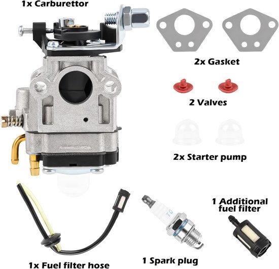 Carburateur Kit voor Bosmaaier - Geschikt voor TB43 1E40F-5 BC52 CG430 CG520 - 43cc 52cc - 31mm Grastrimmer Onderdelen - Kettingzaag Carburateur - Revisieset met Brandstoffilter - Bougie - Primer Bulb - Pakking — afbeelding 5