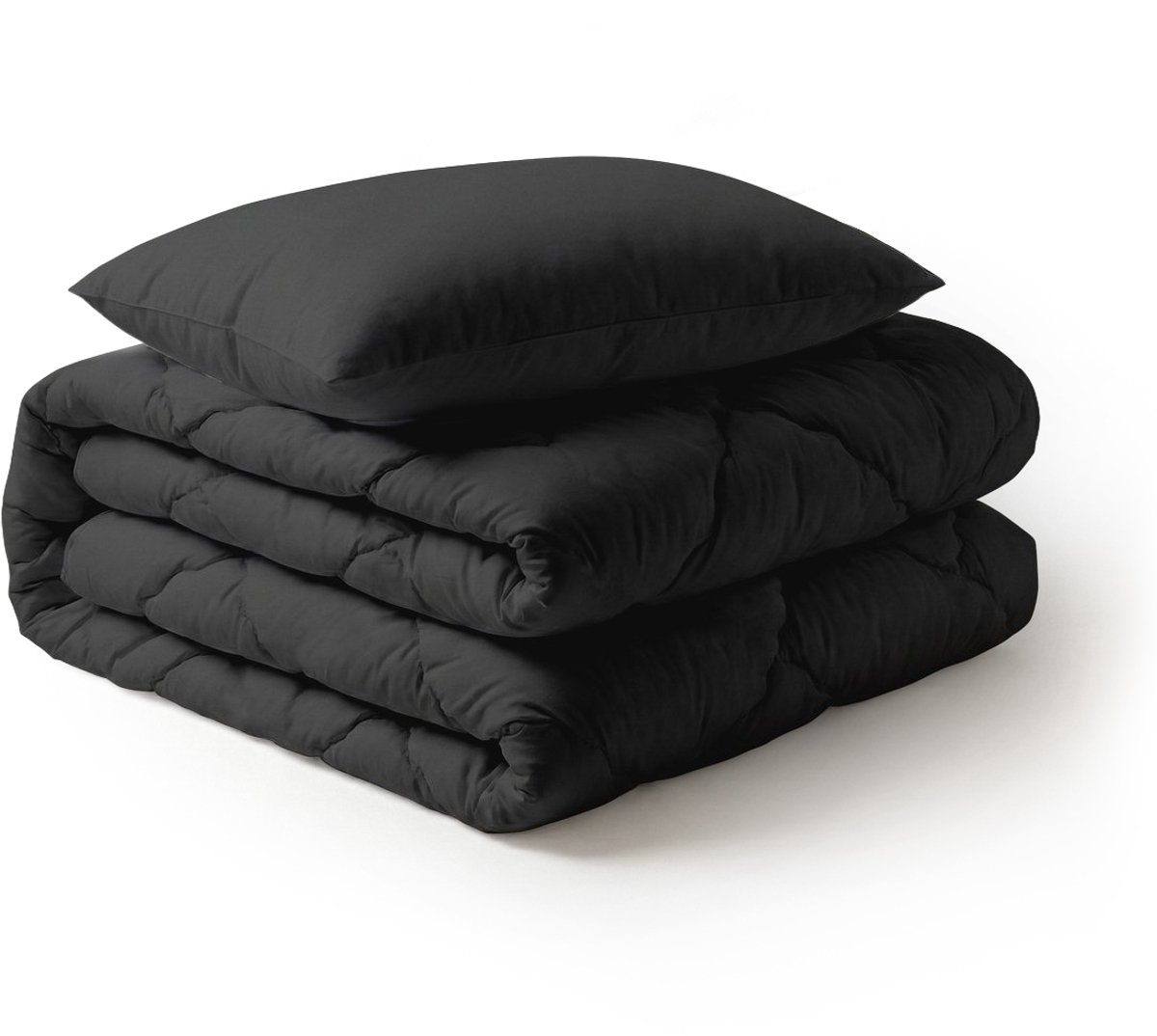 LILLA24 Dekbed zonder overtrek - Incl 1 kussensloop - 140x200 cm - Wasbaar dekbed - All year hoesloos dekbed - Zwart