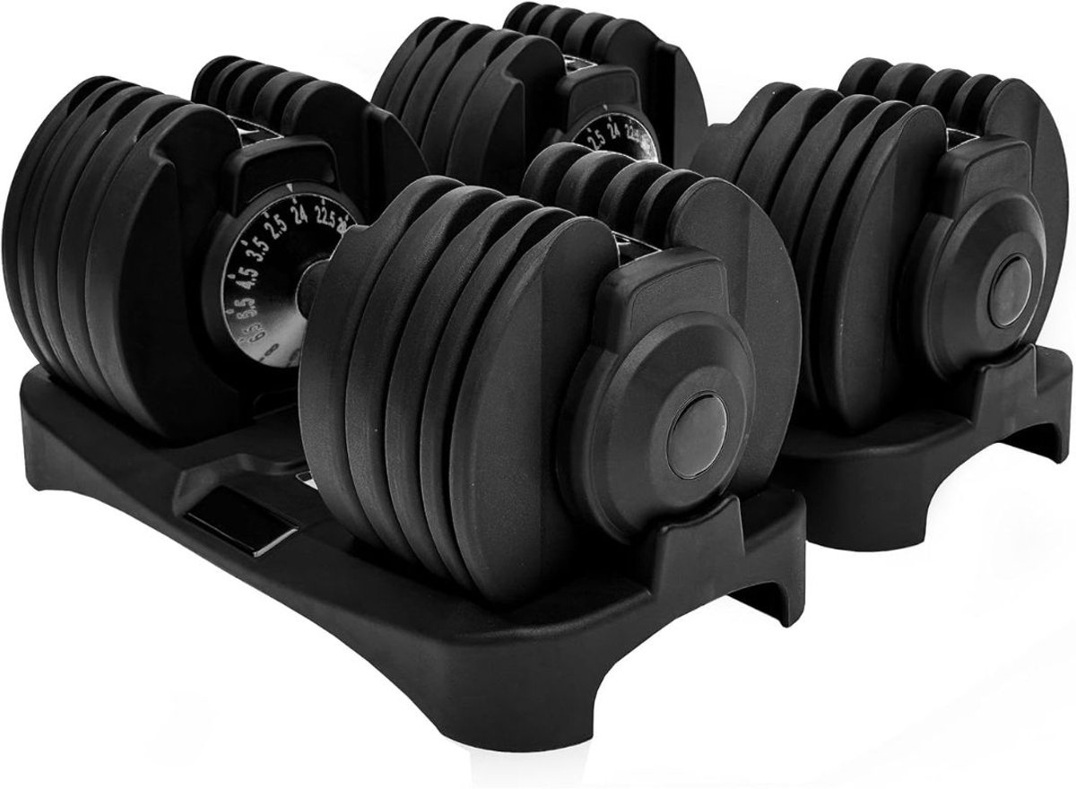 DDStar® Verstelbare dumbbells - Compacte dumbbells - Gewichten verstelbaar - 2,5kg - 24kg