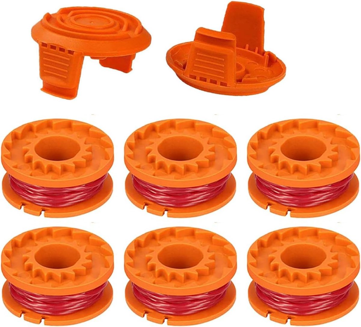 8 stuks grasmaaieraccessoires - Geschikt voor WORX grasmaaiers - Vervanging Geschikt voor WORX WA0010/WA6531 spoelen - Ø1,65 mm, 3 m - lange draadtrimmer - vervangende spoel - Vervangende spoeltrimmerkop