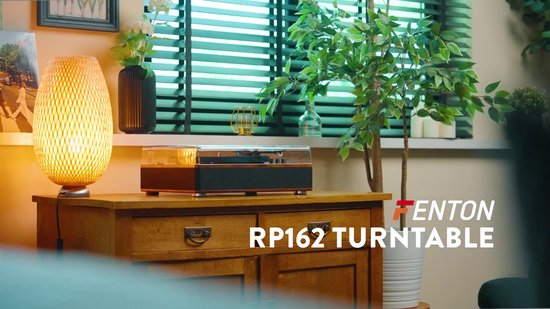Platenspeler Bluetooth (in/uit) - Fenton RP162 - retro platenspeler met speakers (stereo) en mp3 speler - Bruin