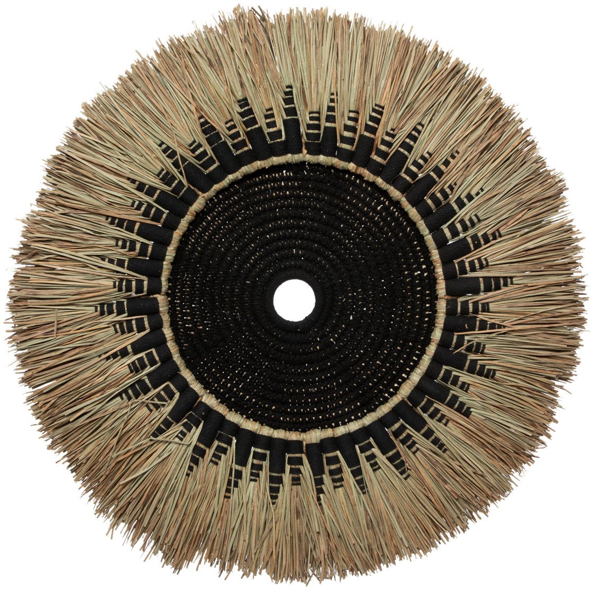 Safaary - The Raffia Macramé Wall Deco - Black Natural
