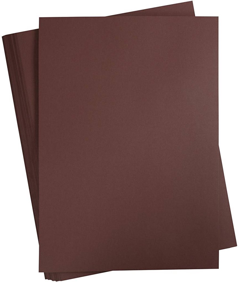 Bruin Karton 180 Grams - Bruin A2 Karton - Hobbykarton - Stevig Bruin Papier - A2 Bruin Papier 180 grams - Knutselpapier Knutselkarton - Koffiebruin - 42 x 60 cm - A2 - 100 Vellen