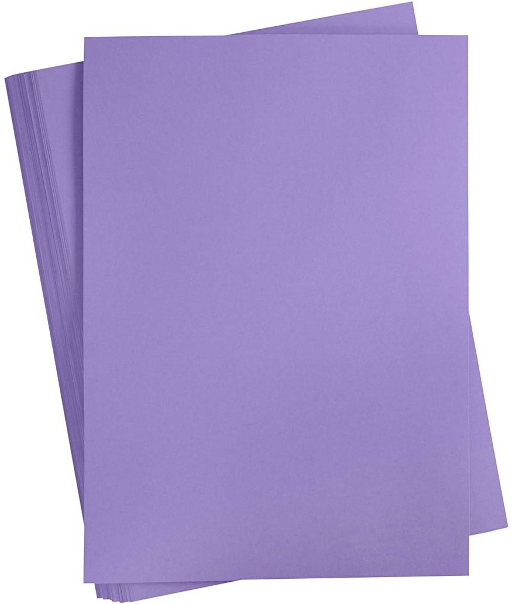 Gekleurd Karton, A2, vel 420x594 mm, 180 gr, paars, 100 vel/ 1 doos