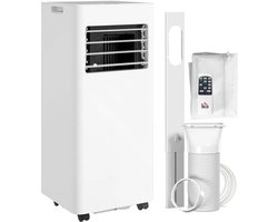 4-in-1 Mobiele Airco - Draagbare Airconditioner - 4-in-1 Koelen, Ontvochtiger, Ventilator & Slaapstand - 9000 BTU - voor 15-28 m² - met Afstandsbediening, Wasbaar Filter, LED-display & 24-uurs Timer - Wit