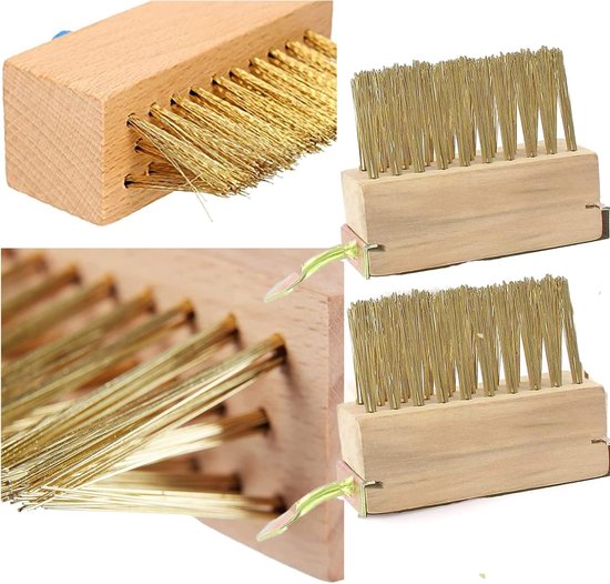 Allecto - Tuinbezem - Voegenreiniging - Stalen borstel met schraper - 2 stuks - Metalen borstels - Onkruidbestrijding - Geschikt voor voegen - Mode... van Merkloos	 — afbeelding 2