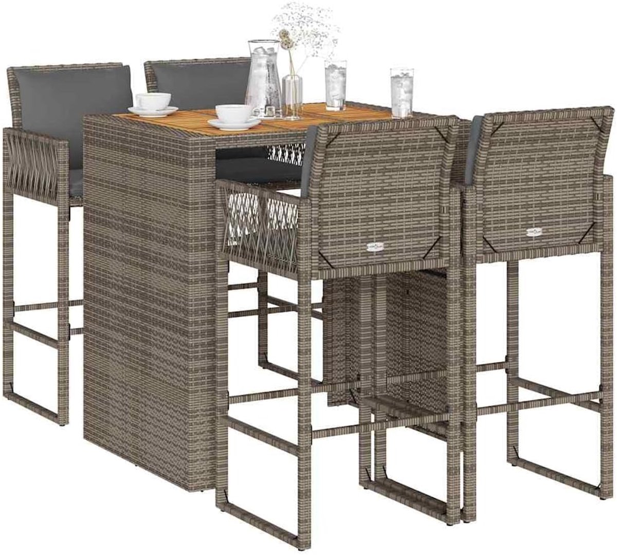 Bartafel 105 cm Rond – Moderne Statafel in Grijs voor Keuken, Woonkamer, Balkon & Horeca – Compacte Bistro Tafel Hoog Model – Urban Round Bar Table HomebyNicole