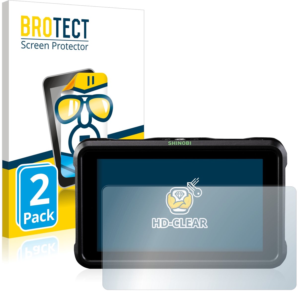 BROTECT - Screenprotector voor Atomos Shinobi - Folie Beschermfolie transparant 2 Stuks