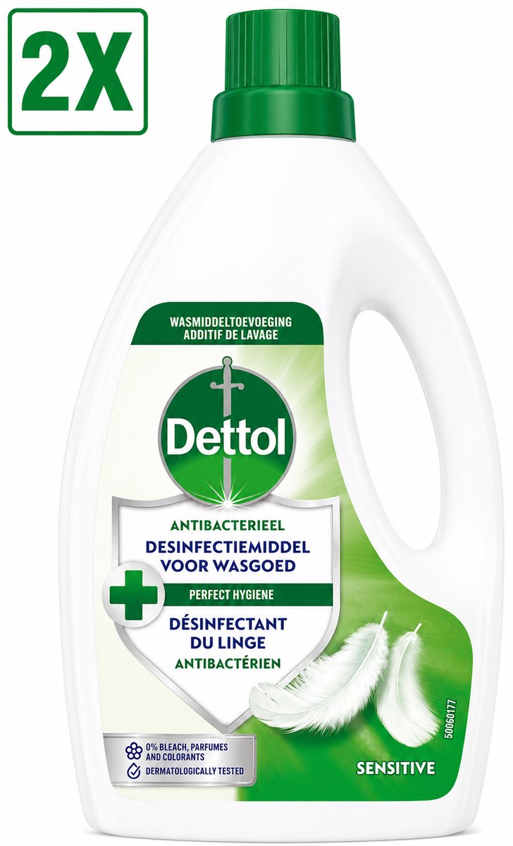 2 x Dettol - Toevoeging bij de was - Sensitive - 1,5L