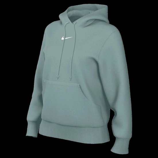 Donkergroene hoodie van Nike met kangoeroezak en wit Nike logo op de borst.