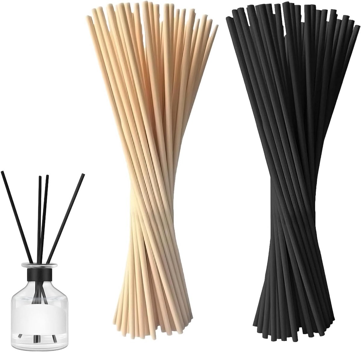 Houten Geurstokjes 160 Stuks voor Diffuser - Vervangingssticks voor Thuis, Kantoor en Spa - 20cm x 3mm