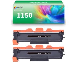 INKFIND TN1150 tonercartridge voor Brother 1150 TN1150 TN-1150 tonercartridge multipack 2 stuks (Zwart x 2)