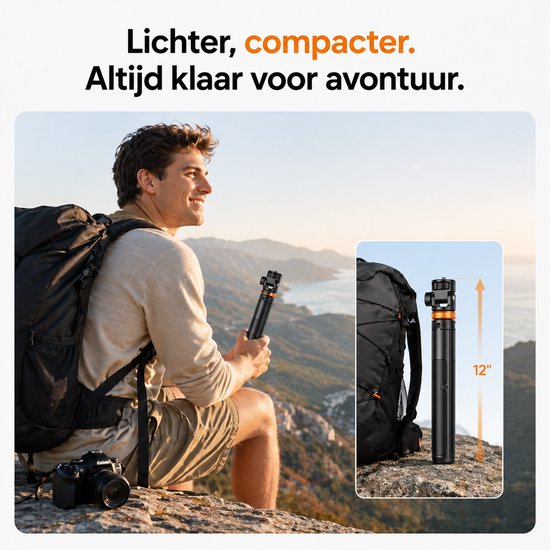 Sounix Telefoon Statief - SelfieStick Tripod met Bluetooth Afstandsbediening - tot 158 cm hoog - Tripod Smartphone - Action Camera Statief - Zwart