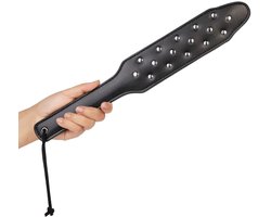 Luxe Spanking Paddle met Studs – 37,5 cm Zwart PU-leer – BDSM Paddle – Sex Toys voor Koppels – Erotische Zweep