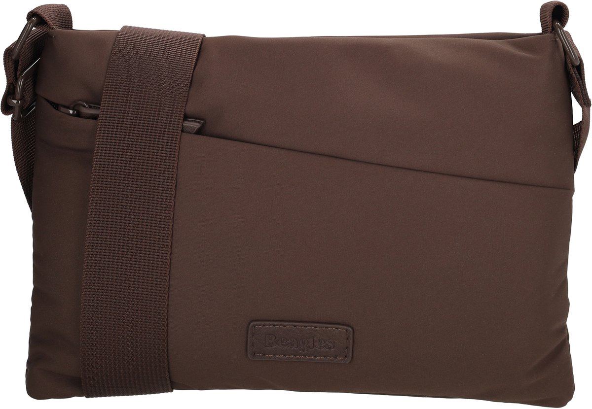 Beagles Calvia Schoudertas - Crossbody - Ritsvakken - Lichtgewicht - Donkerbruin