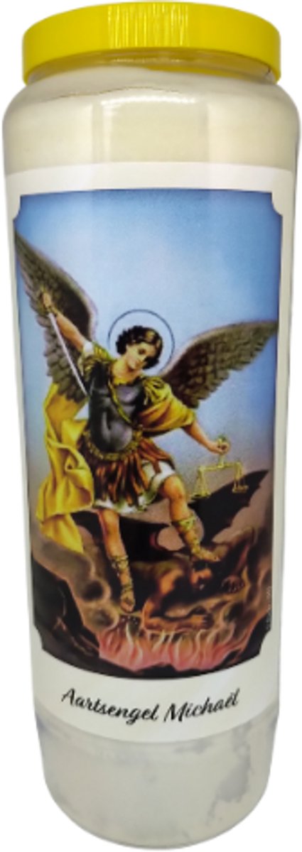 noveenkaars aartsengel michael - 9 dagen brander - set van 5 stuks Wit