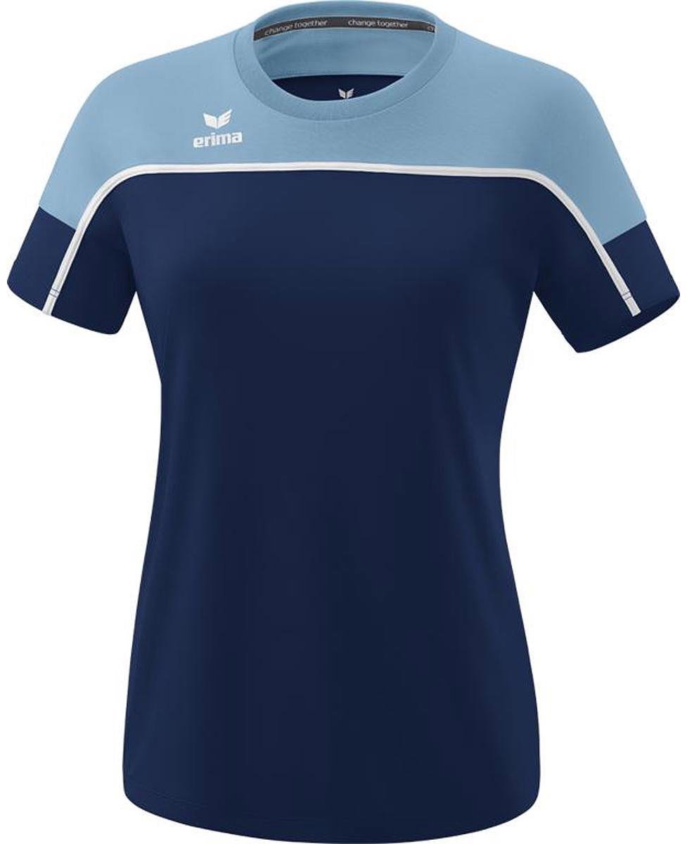 Erima Change T-Shirt Dames - New Navy / Faded Denim / Wit | Maat: 42