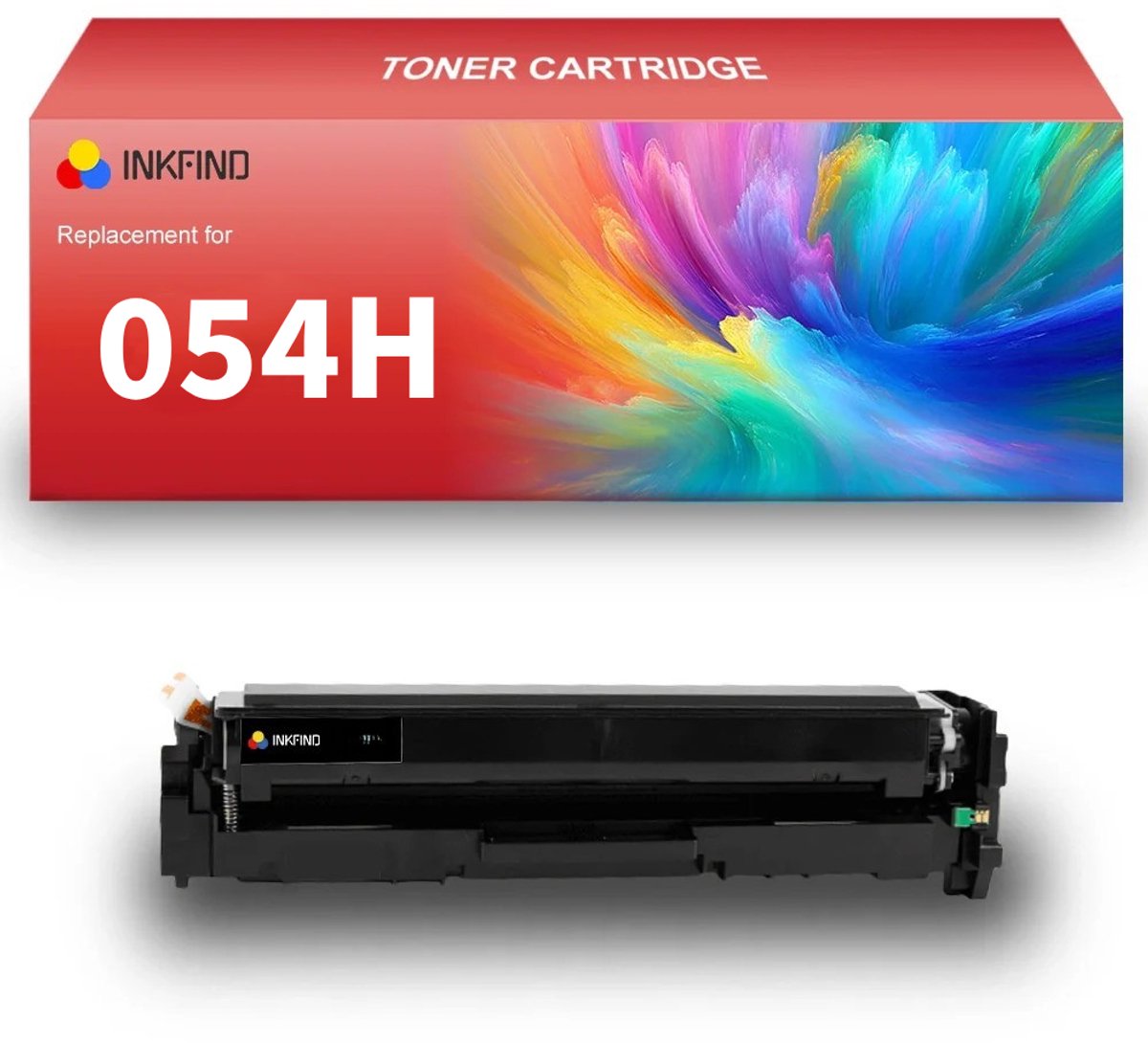 INKFIND 054H tonercartridge Zwart compatibel met Canon 054 Black Zwart Canon 054H Black Zwart toner cartridge -1-pack Zwart