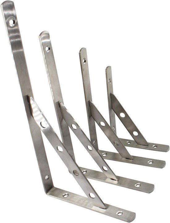 Zware Hoeksteunen voor Planken 155x105mm - Verwijderbare RVS Steunen met Schroeven - Ideaal voor Wandmontage en Verbeterde Stabiliteit (Set van 2) — afbeelding 5