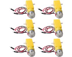 6 Stuks DC Gearbox Motor met Dubbele As 3-6V voor Arduino, Slimme Auto en Robotprojecten