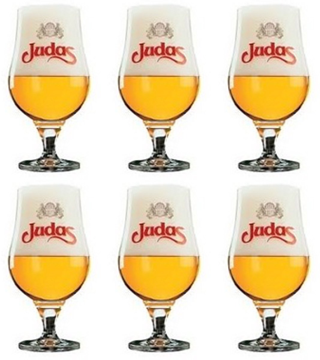 Judas - Bierbokaal - 330ml - 6 stuks - Met voet