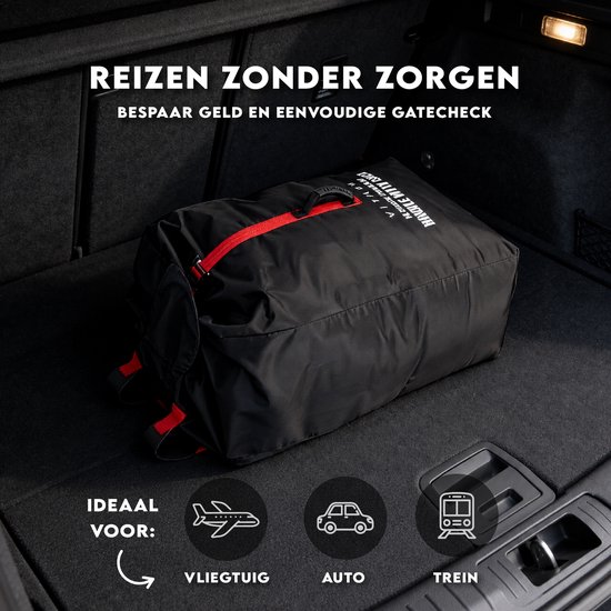 Vitasa Kinderwagen Reistas Vliegtuig – Transporttas Buggy Waterdicht – Stroller Bag XL – Opbergtas 60 x 120cm - Travel Bag Zwart — afbeelding 3