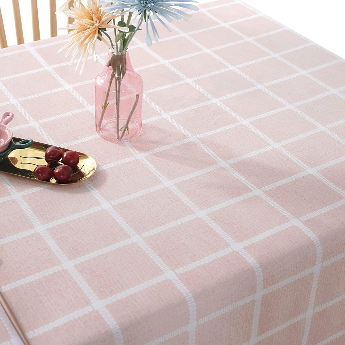 Tafelkleed - Beschermhoes - Eettafel Decoratie - Waterafstotend PVC - 120 x 180 cm - Roze