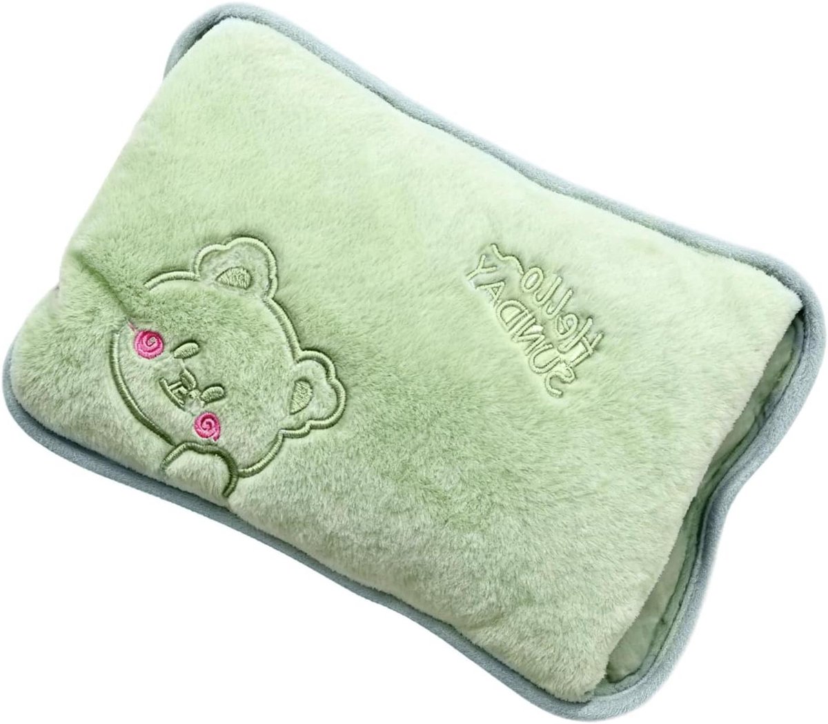Elektrische Warmwaterkruik - Handwarmer Verwarming - Spierpijn Verlichten - Zachte Pluche Hoes - 27 x 19 cm - Grijs