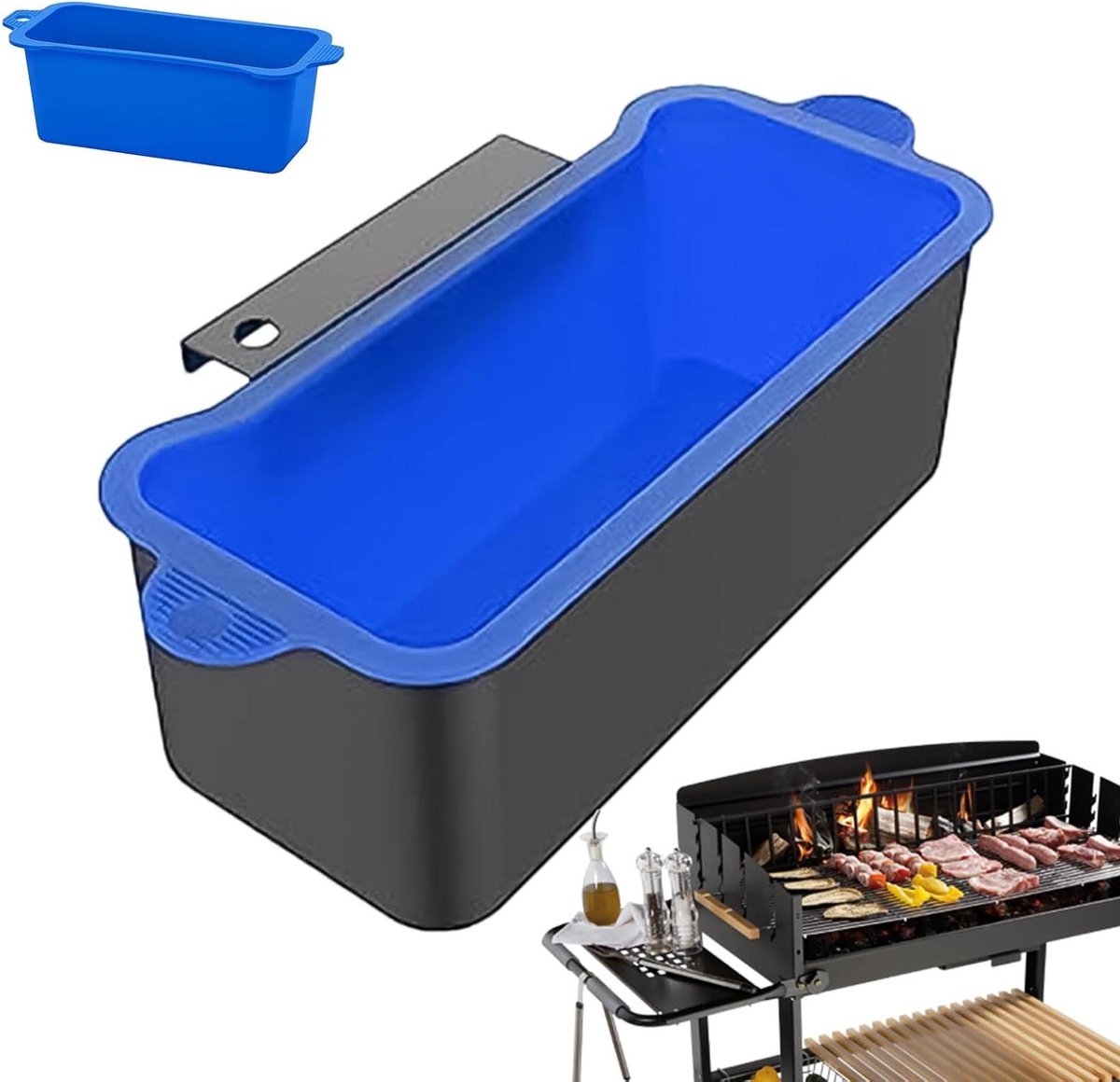 Siliconen vetschaal - Vet opvangbak - Schoon grillen - Hittebestendig ontwerp - 12.9 x 7.7 cm - Grijs