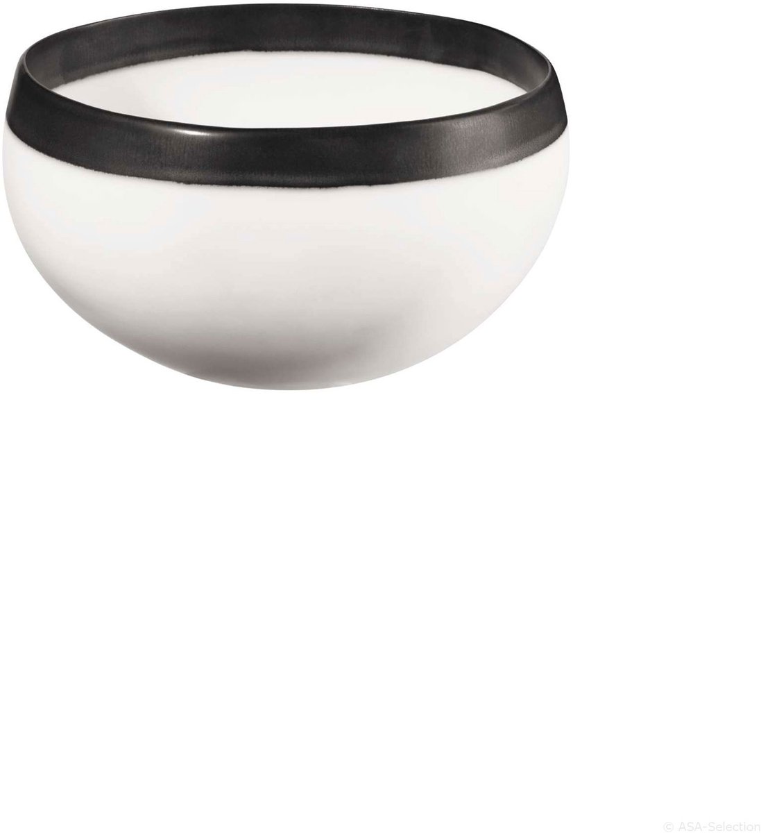 ASA Selection onda schaal organisch, schaal, soepkom, steengoed, wit / zwart, Ø 18 cm, 61042091