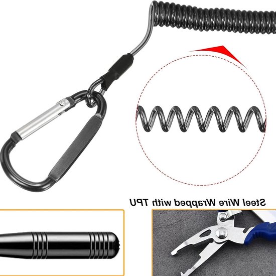 Multifunctionele tang voor vissen en boten - Hengelschaar voor viskoord - Robuust en roestvrij - Fixeerbare vistang met visaccessoires. van Merkloos — afbeelding 2